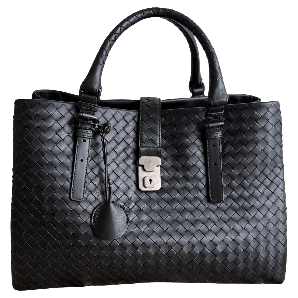 Bottega Veneta Roma Large Intrecciato Nappa Leather Black 35cm