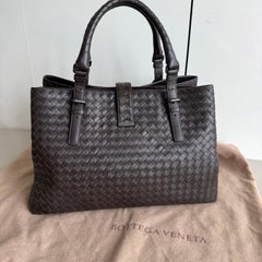Bottega Veneta Roma Großes Intrecciato Nappaleder Schokoladenbraun 35cm