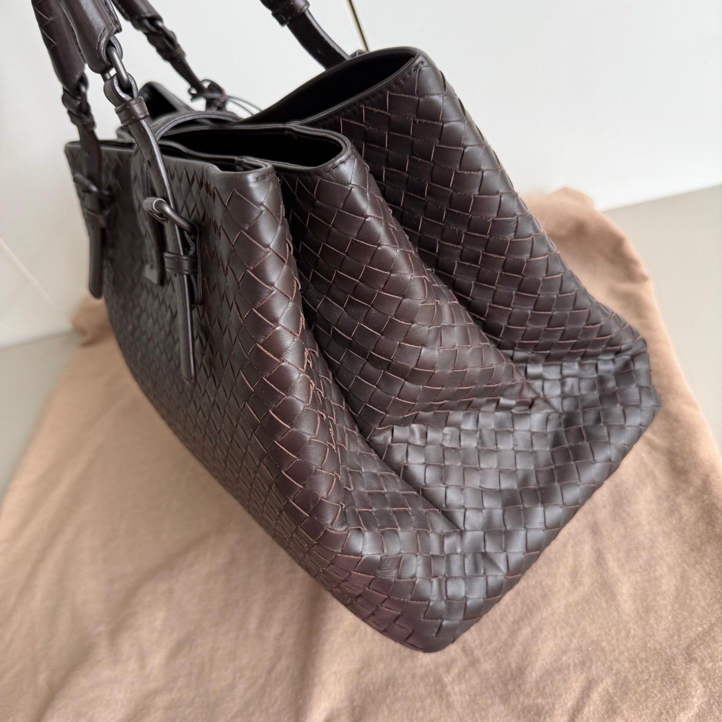 Bottega Veneta Roma Large Intrecciato Nappa Leather Chocolate Brown 35cm 3