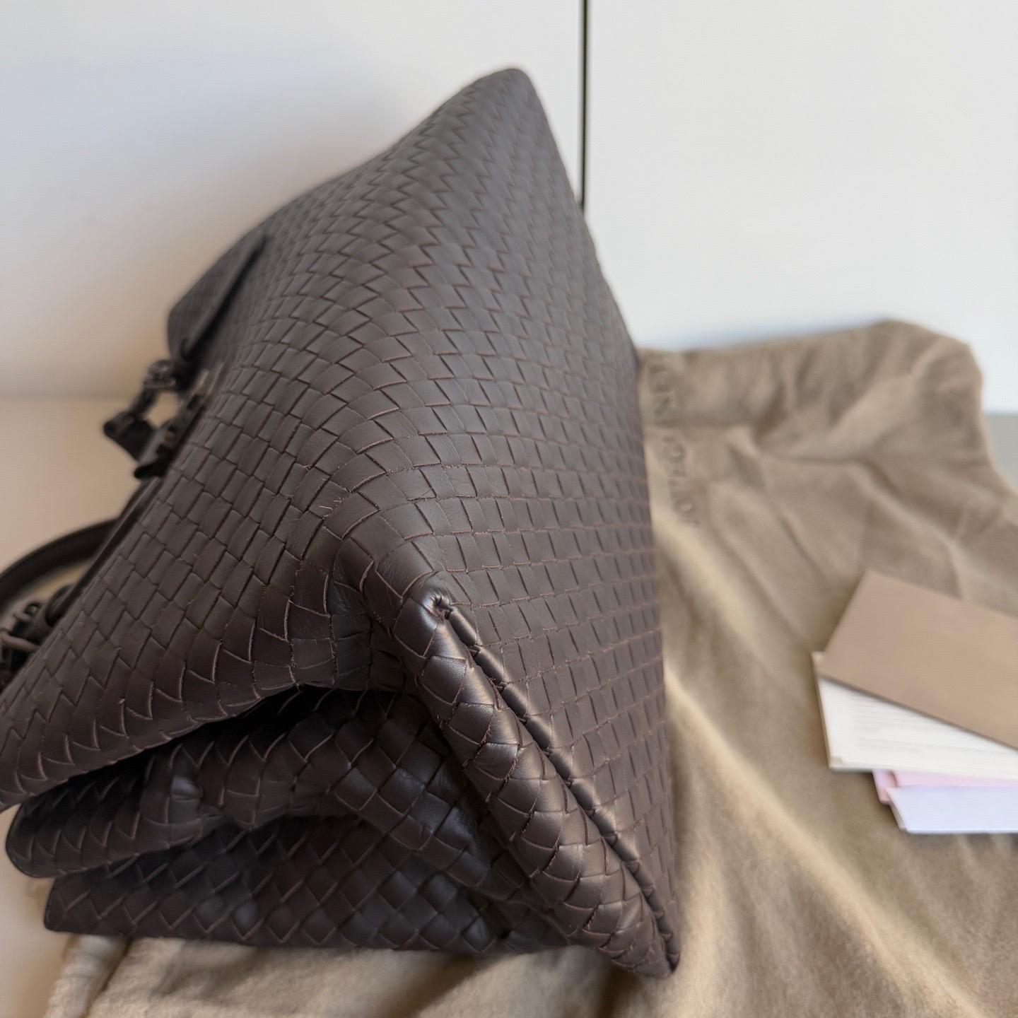 Bottega Veneta Roma Large Intrecciato Nappa Leather Dark Brown 35cm 4
