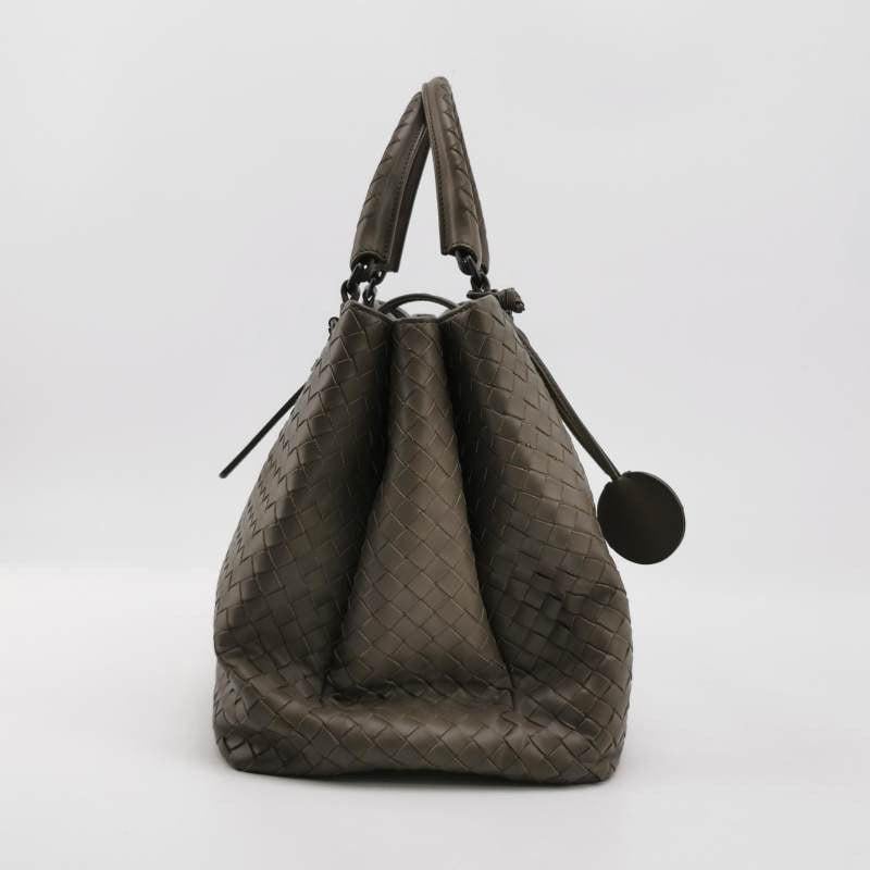 Bottega Veneta Roma Large Intrecciato Nappa Leather Grey 35cm 1