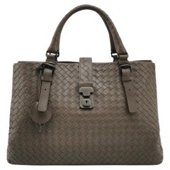 Bottega Veneta Roma Large Intrecciato Nappa Leather Grey 35cm