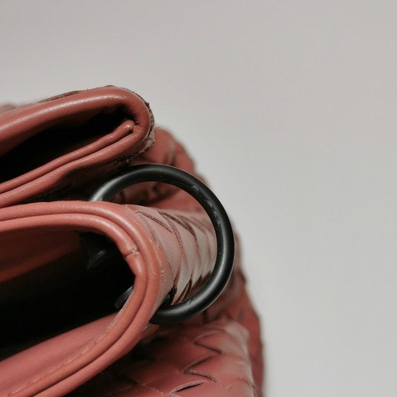 Bottega Veneta Roma Mini Bag Intrecciato Nappa Leather Pink 25cm 7