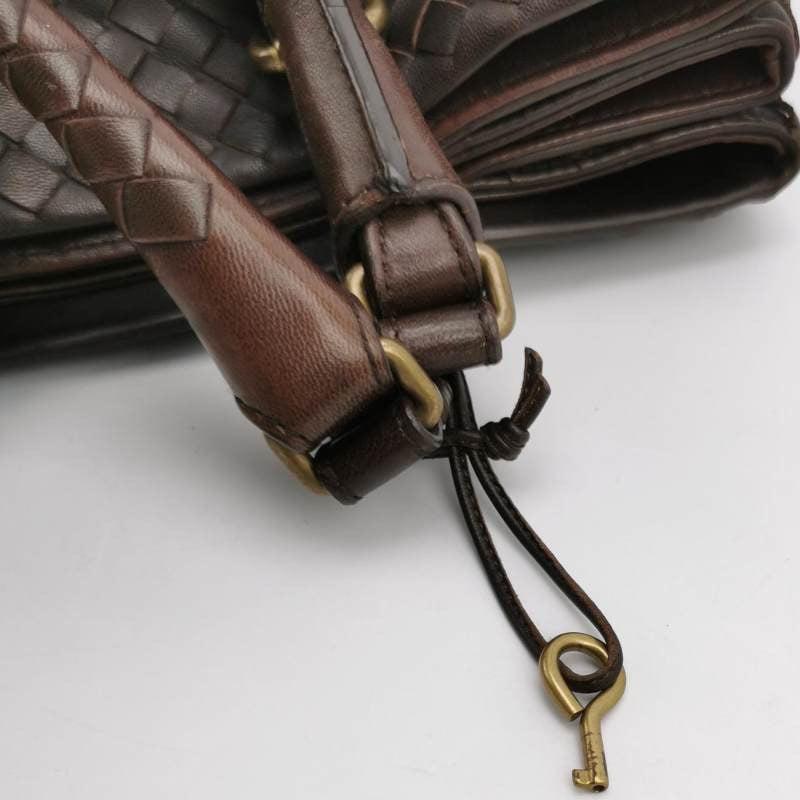 Bottega Veneta Roma Tote Intrecciato Lambskin Leather Dark Chocolate Brown 40cm 9