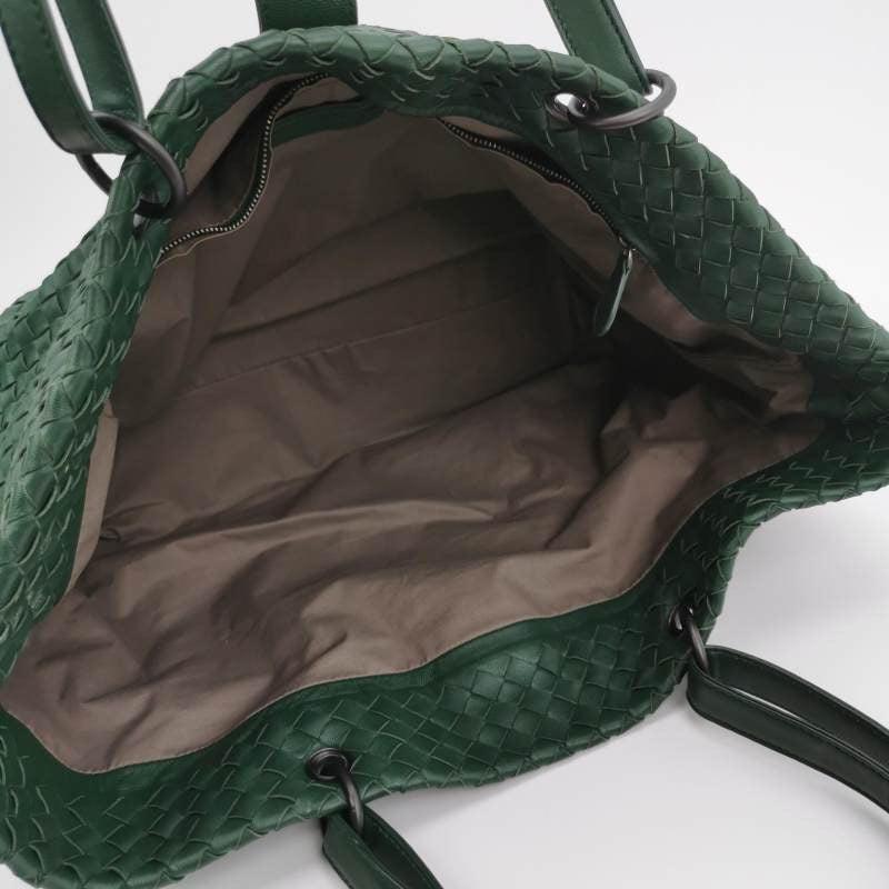 Bottega Veneta Roma Tote Intrecciato Lambskin Leather Dark Green 40cm 3
