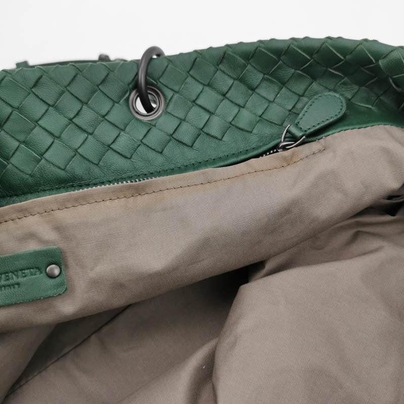 Bottega Veneta Roma Tote Intrecciato Lambskin Leather Dark Green 40cm 4