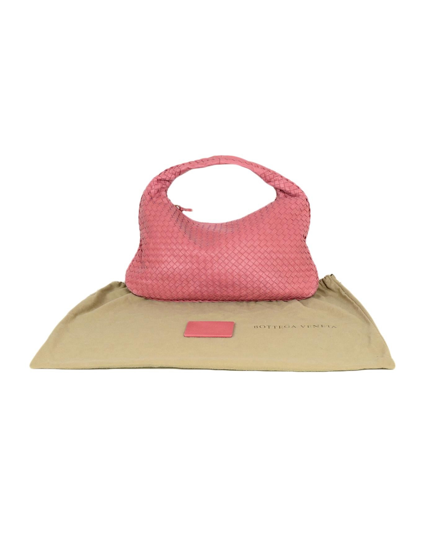 Bottega Veneta Rose Pink Nappa Intrecciato Woven Leather Large Hobo Bag 4