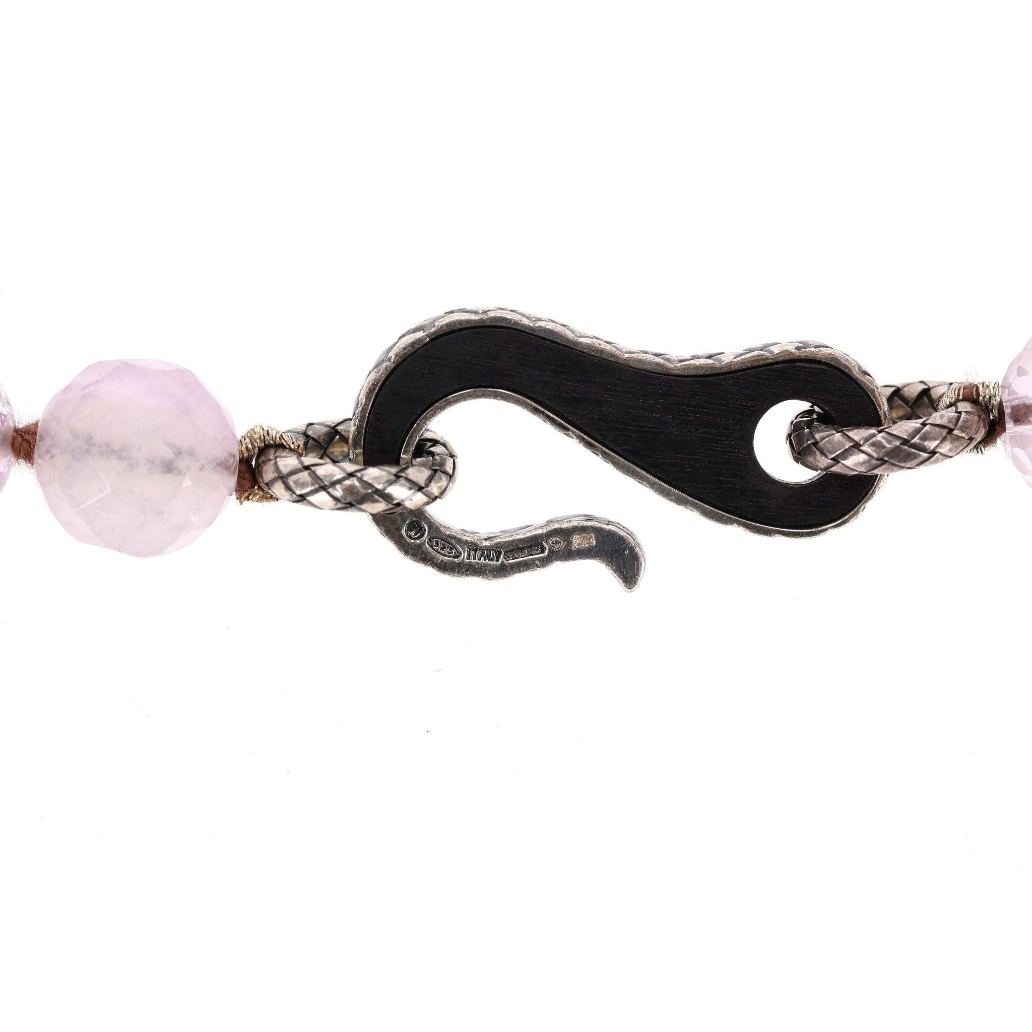 Collana e orecchini abbinati di quarzo rosa di Bottega Veneta in vendita 3