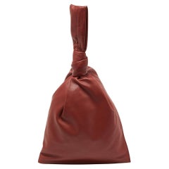 Bottega Veneta Rust Brown Leder BV Knotted Twist Clutch
