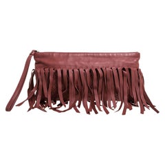 Bottega Veneta Rust Intrecciato Leather Fringe Clutch Bottega Veneta Rust Intrecciato Leather Fringe Clutch