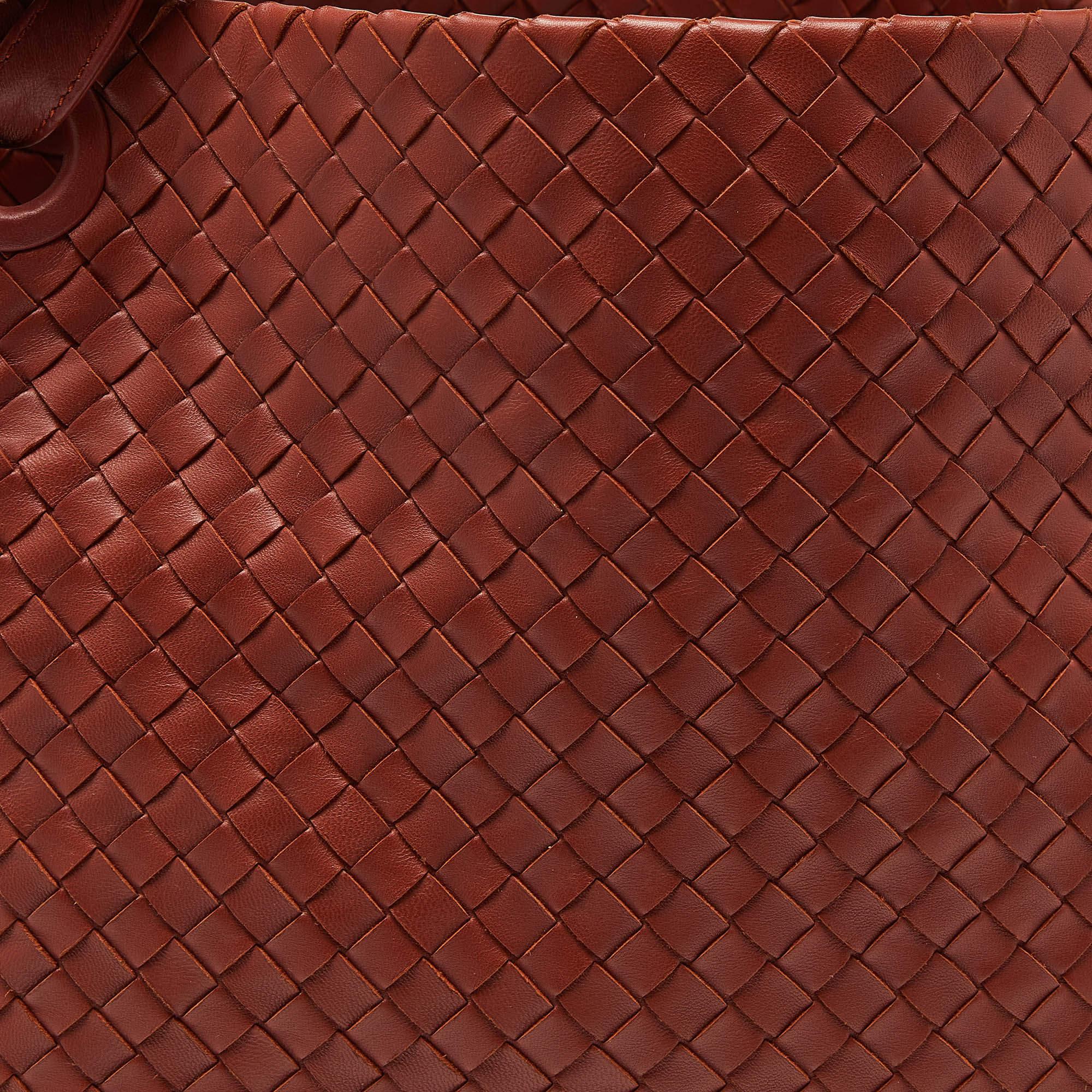 Bottega Veneta Rust Intrecciato Leather Garda Tote 4