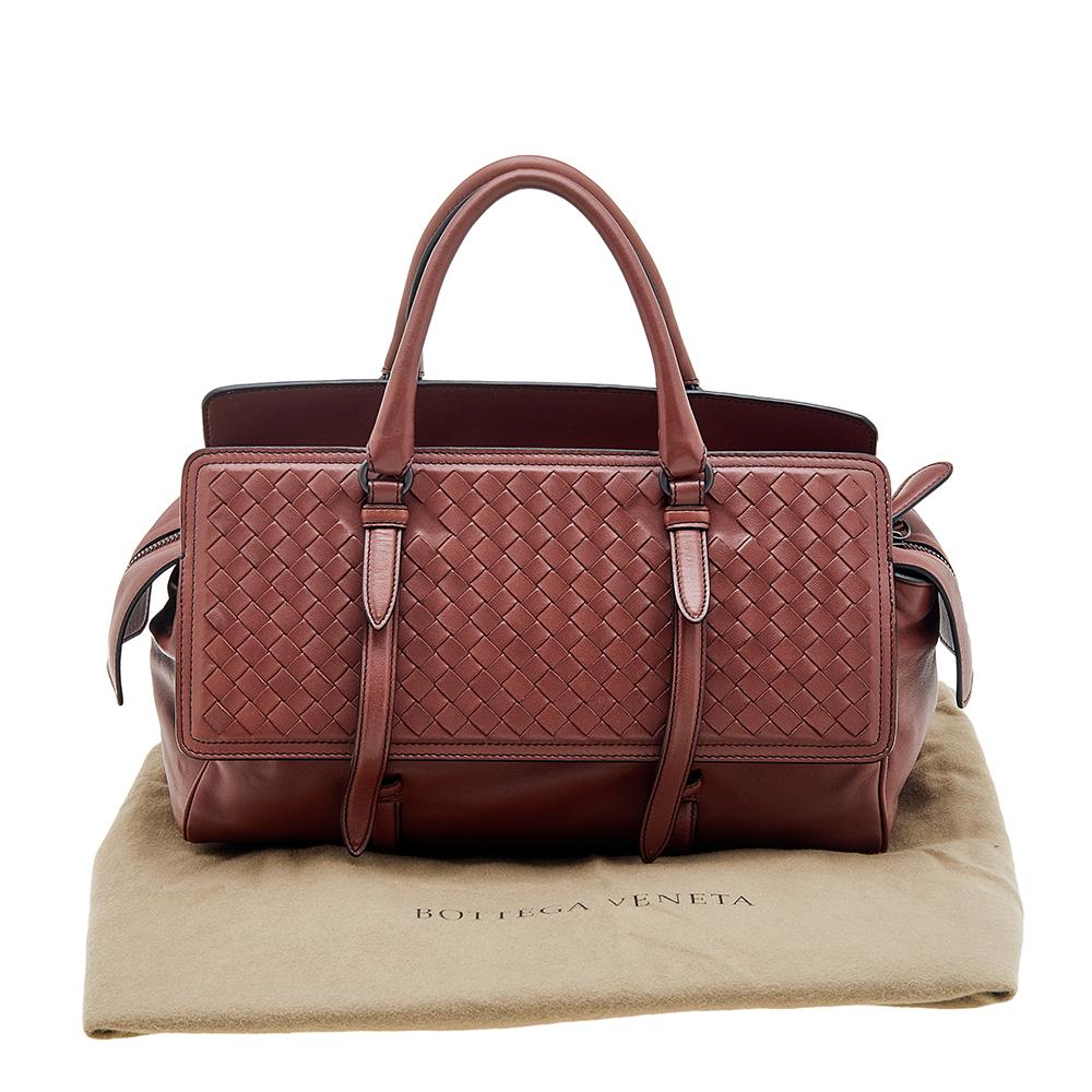 Bottega Veneta Rust Red Intrecciato Leather Monaco Satchel 3