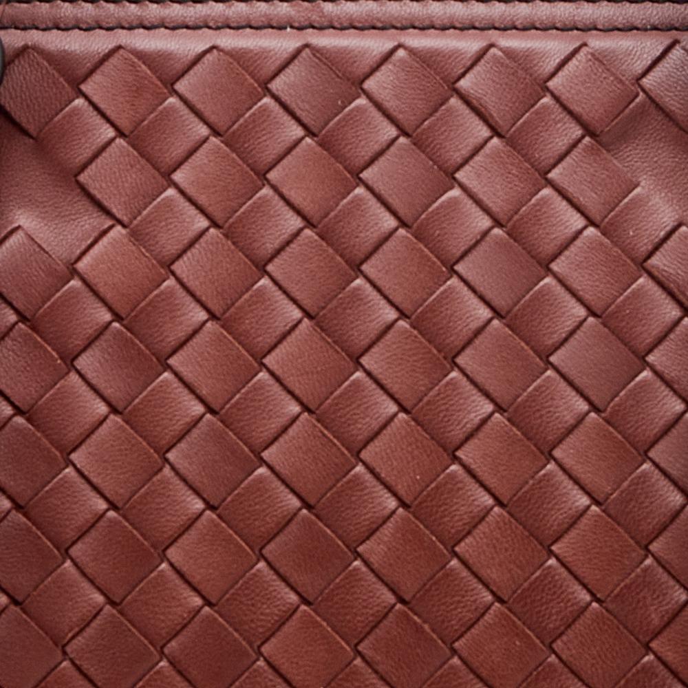 Bottega Veneta Rust Red Intrecciato Leather Monaco Satchel In Good Condition In Dubai, Al Qouz 2