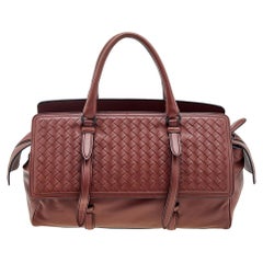 Bottega Veneta Rostrotes Intrecciato Leder Monaco Schulranzen