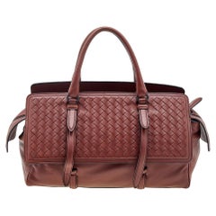 Bottega Veneta Rostrotes Intrecciato Leder Monaco Schulranzen