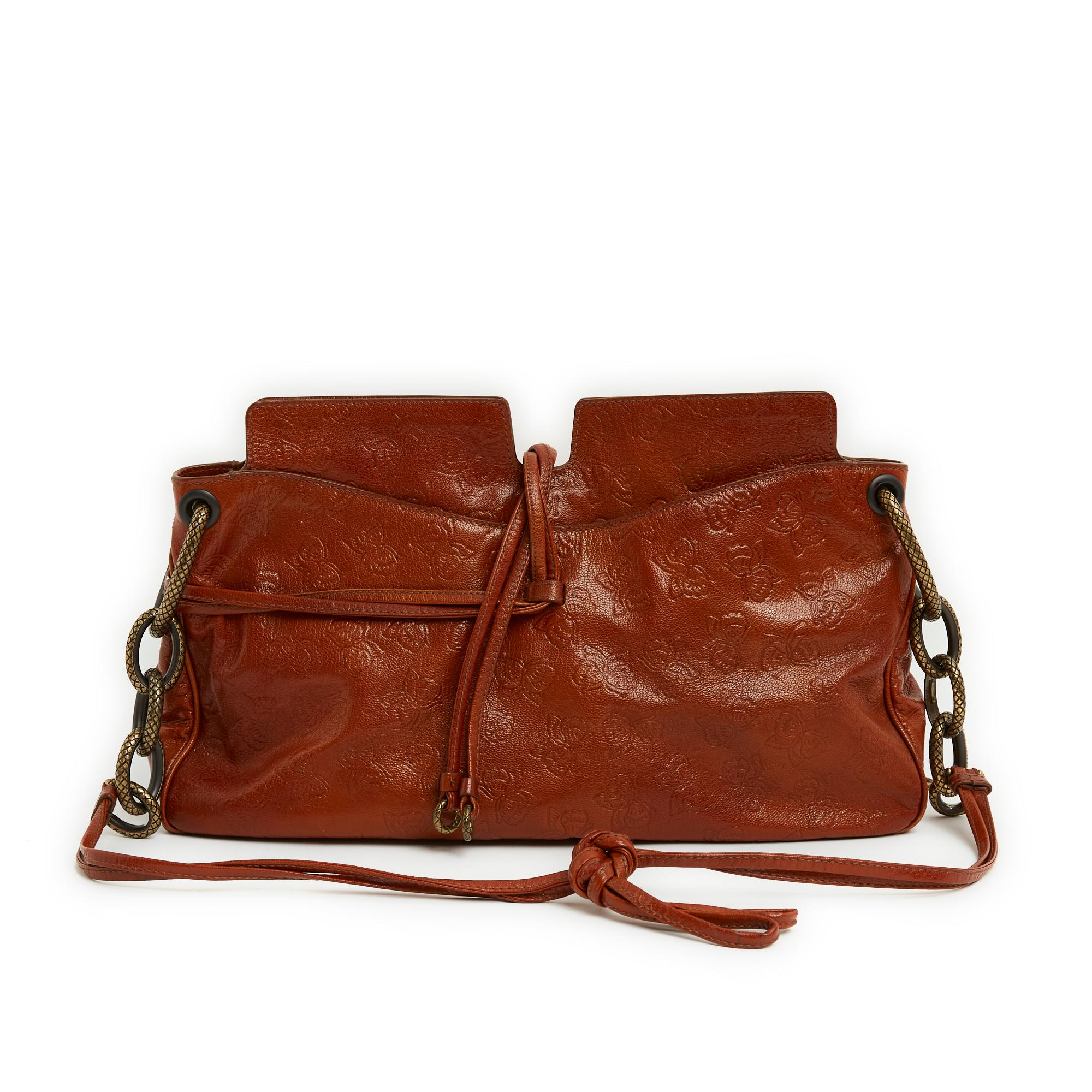 Women's Bottega Veneta Sac 2017 Brown Printed Leather Shoulder Bag For Sale