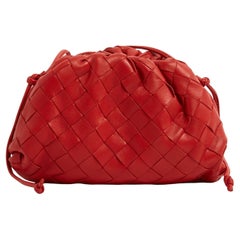 Bottega Veneta Sac épaule pochette Pouch Mini red leather shoulder bag clutch NW