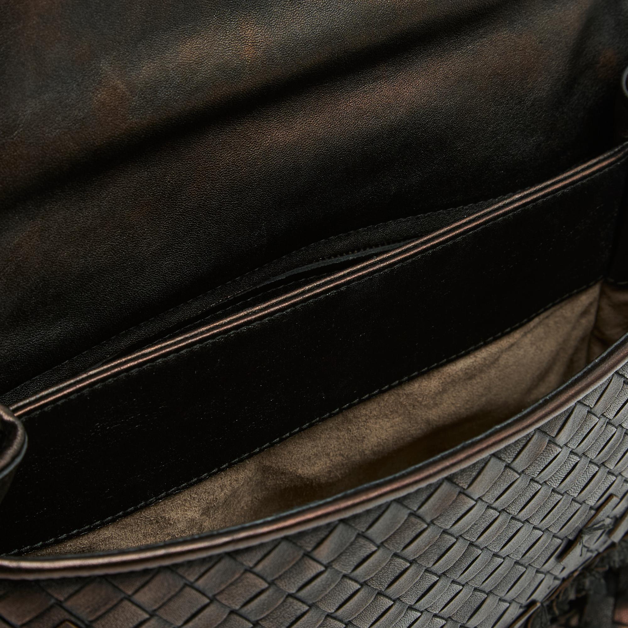 Bottega Veneta Sac Olimpia GM Intrecciato Brown bronze Leather Bag For Sale 2