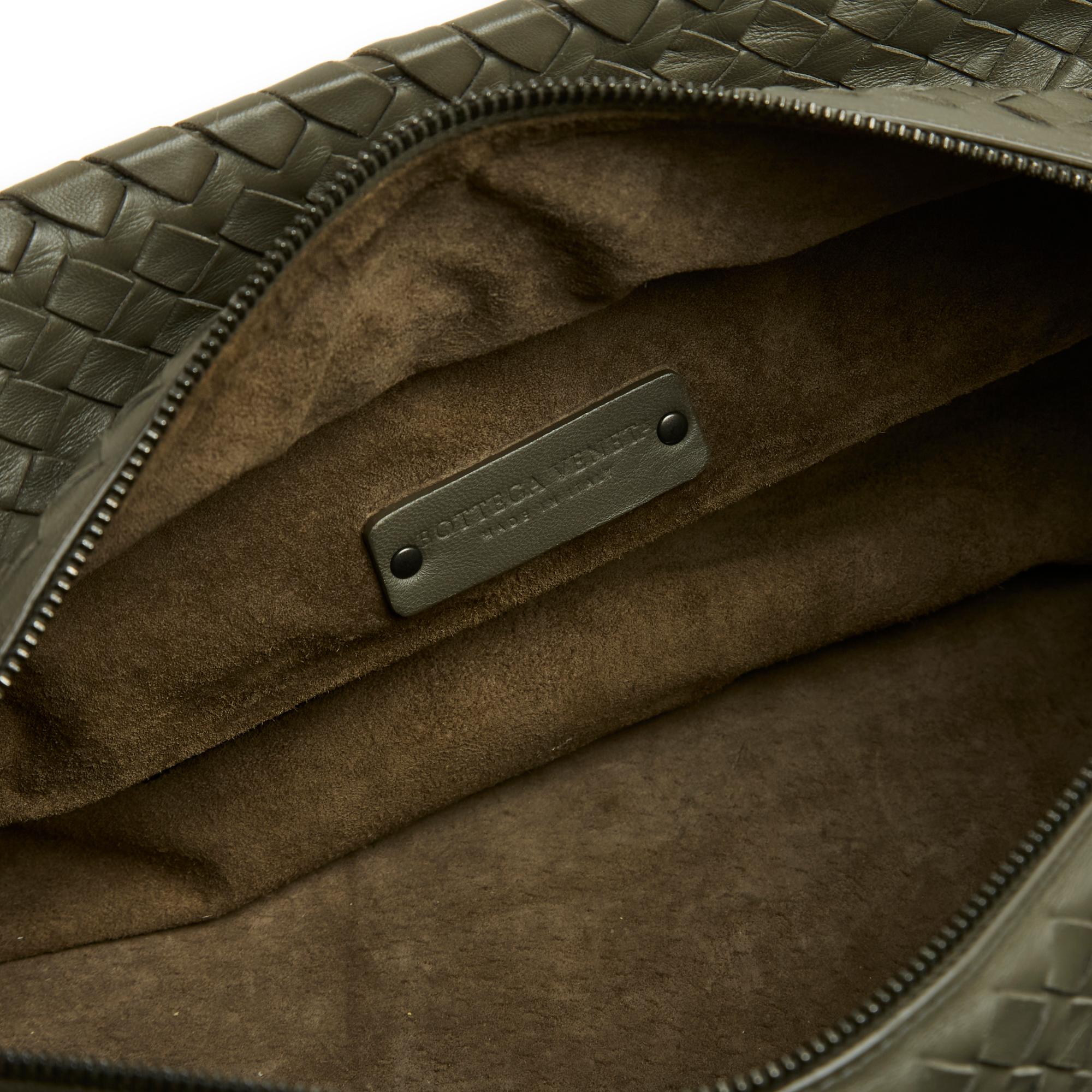 Bottega Veneta Sac Voyage MM Intrecciato Green Leather Medium Travel bag   For Sale 2