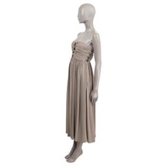 BOTTEGA VENETA sage green silk BUSTIER MIDI Dress 42 S