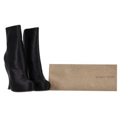Bottega Veneta Satin Sculpted Curved Wedge Ankle Boots