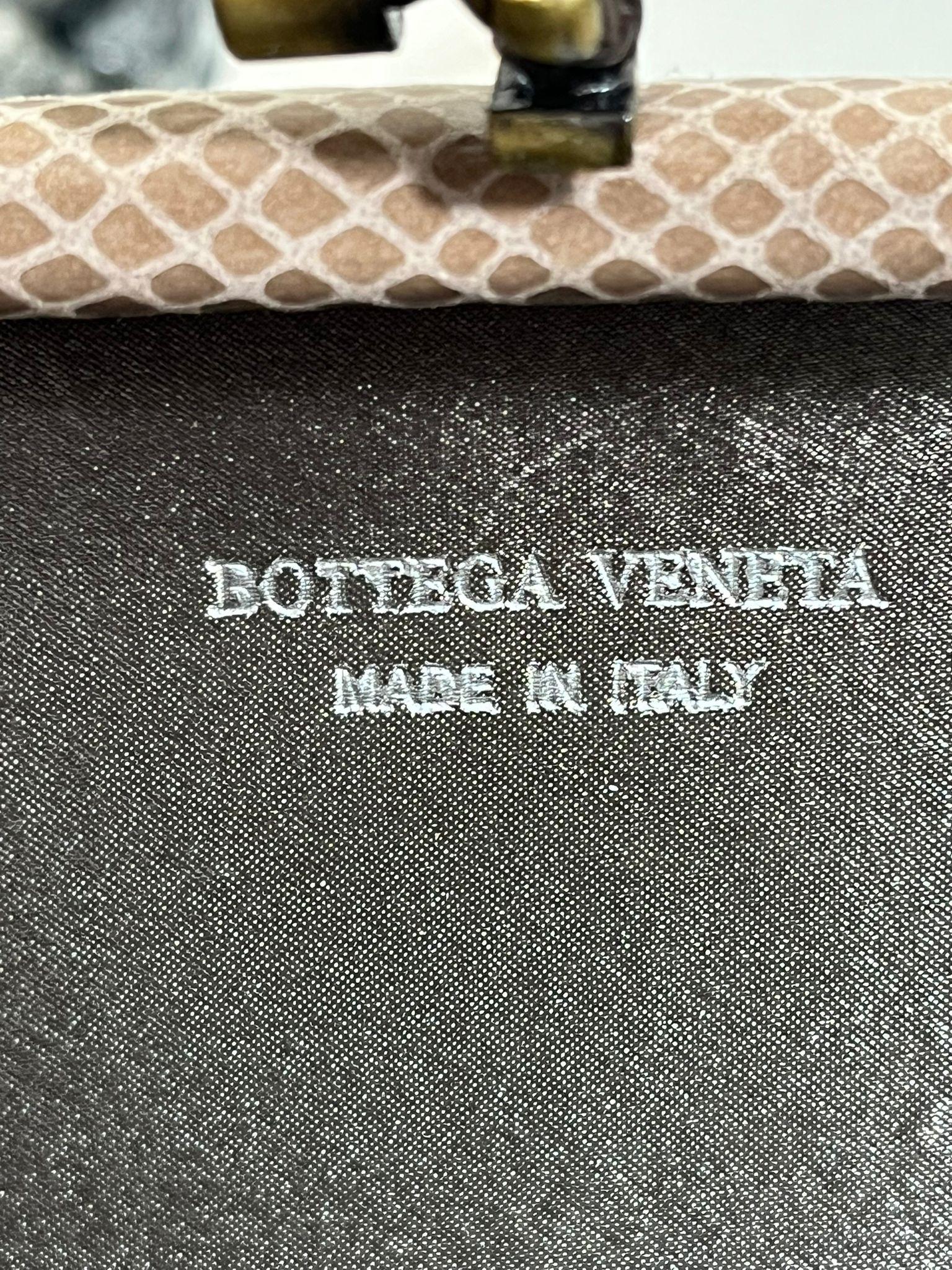 Bottega Veneta Satin & Snakeskin Trim Top Knot Clutch Bag 4