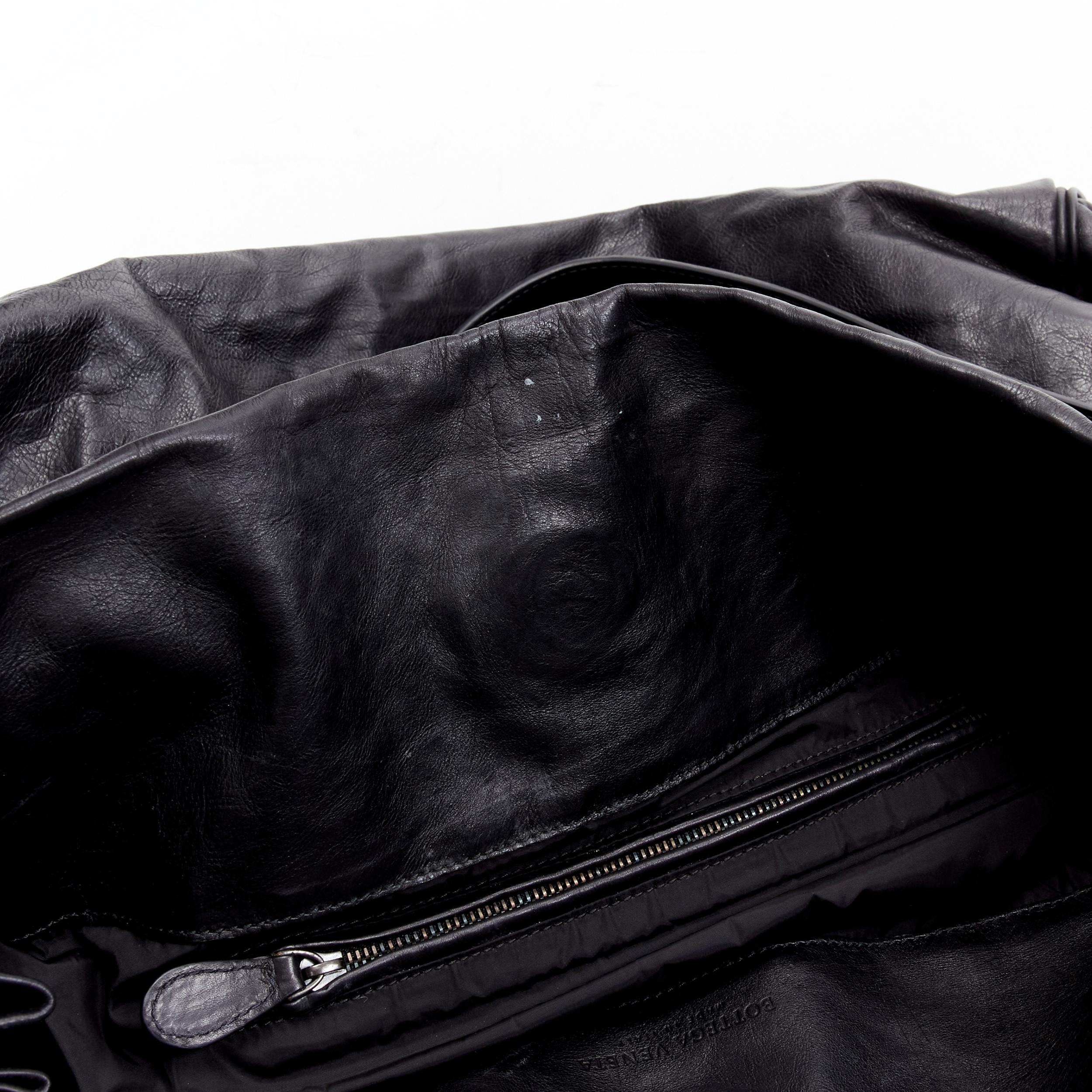 BOTTEGA VENETA Scarabee black Intrecciato woven leather pocket shoulder tote bag 6
