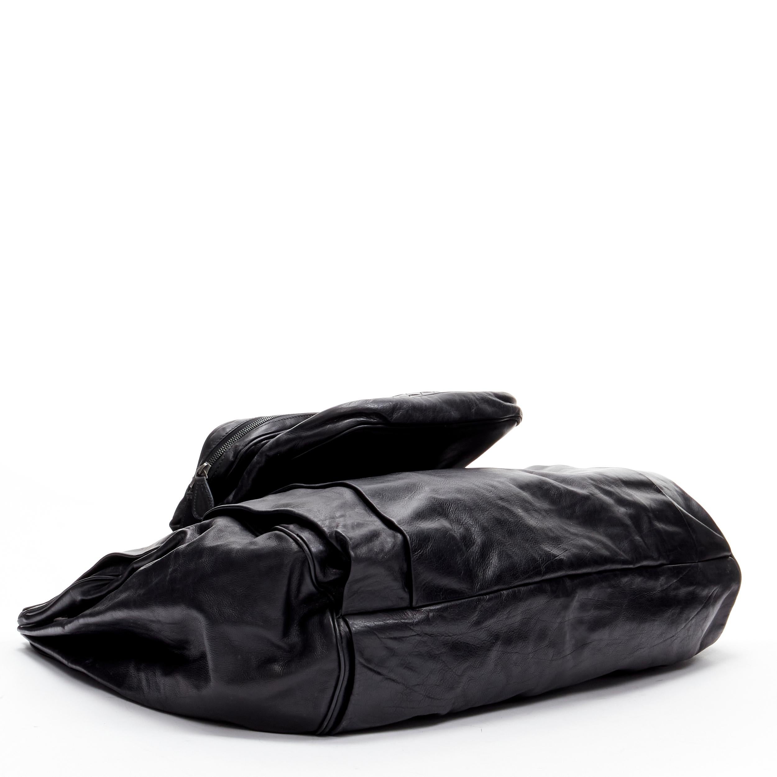 BOTTEGA VENETA Scarabee black Intrecciato woven leather pocket shoulder tote bag 2