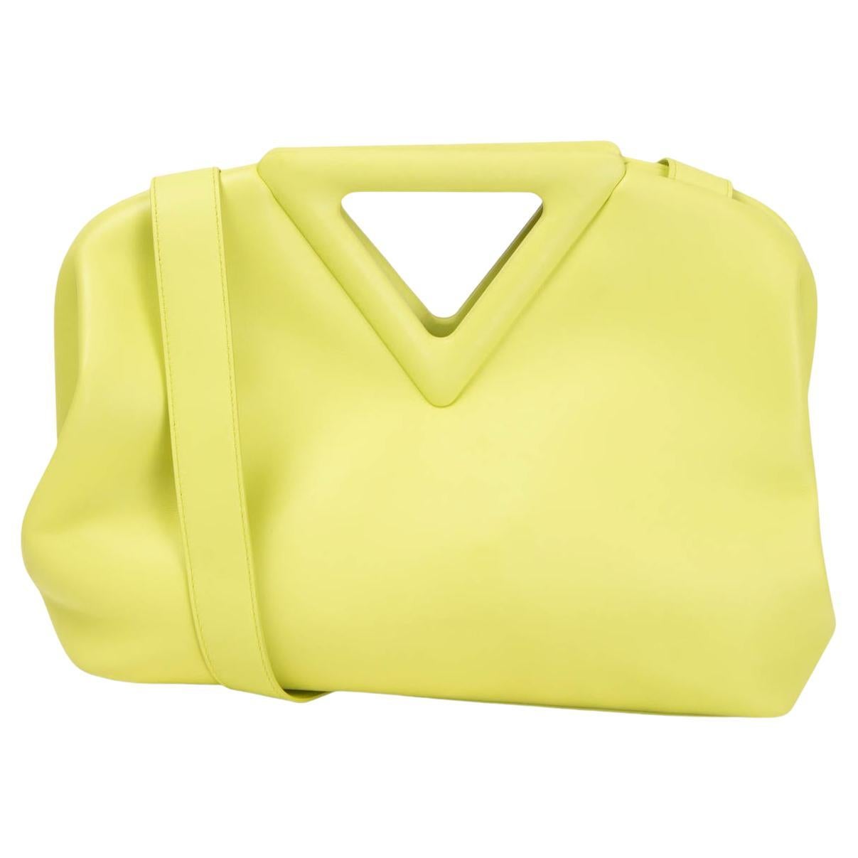 BOTTEGA VENETA Seagrass yellow leather POINT MEDIUM Tote Bag