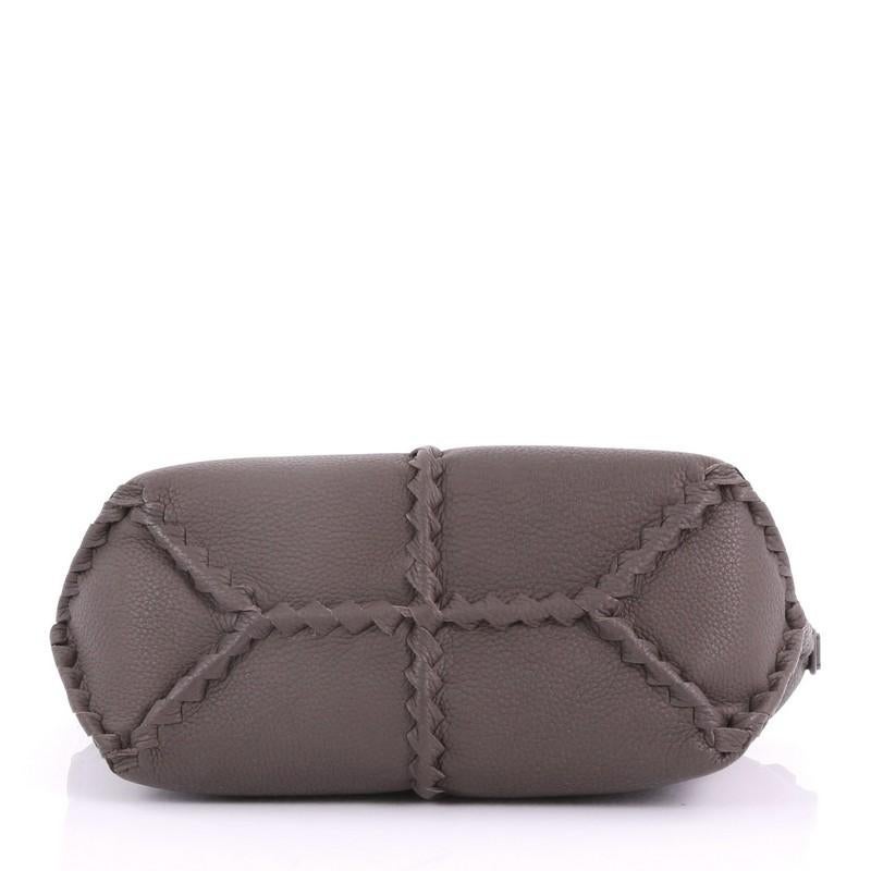 Bottega Veneta Shoulder Bag Cervo Leather with Intrecciato Detail Medium In Excellent Condition In NY, NY