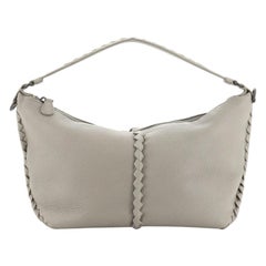 Bottega Veneta Shoulder Bag Cervo Leather with Intrecciato Detail Small