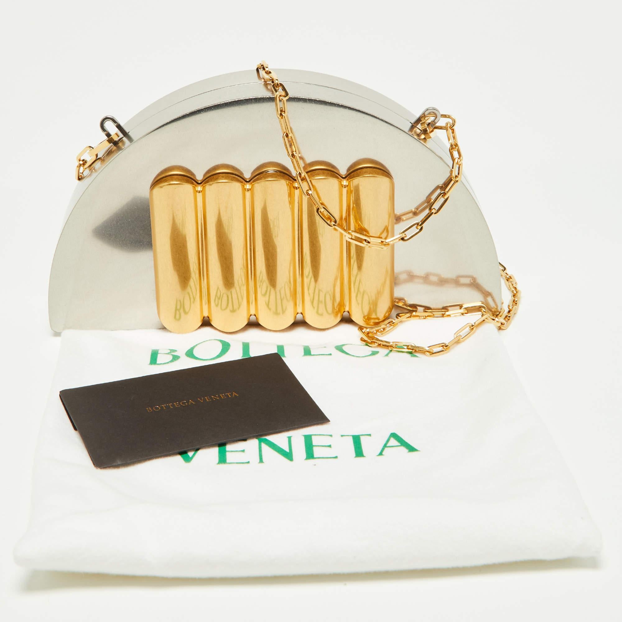 Bottega Veneta Silver/Gold Metal Chain Clutch 7