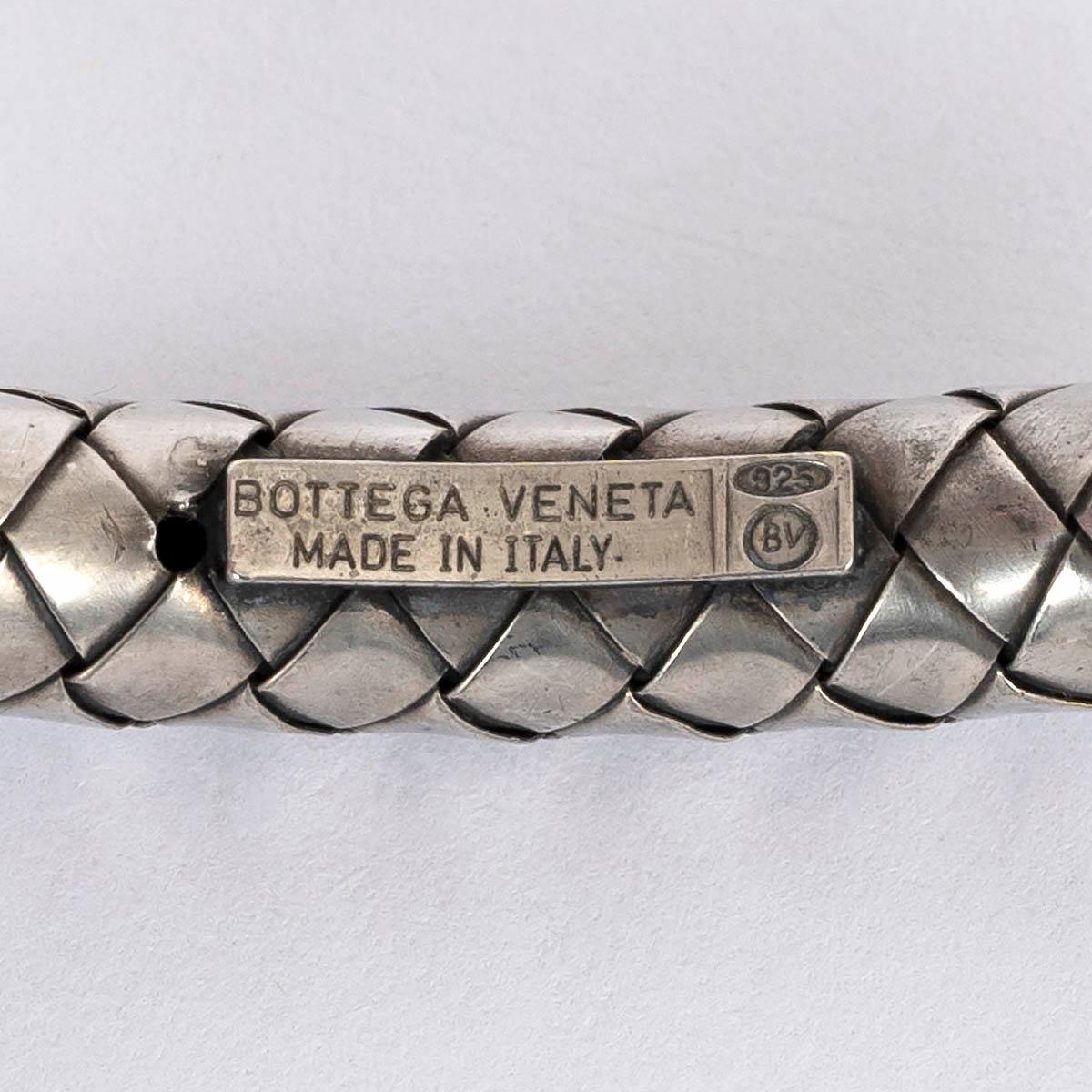 BOTTEGA VENETA silver INTRECCIATO STERLING Bangle Bracelet For Sale 1