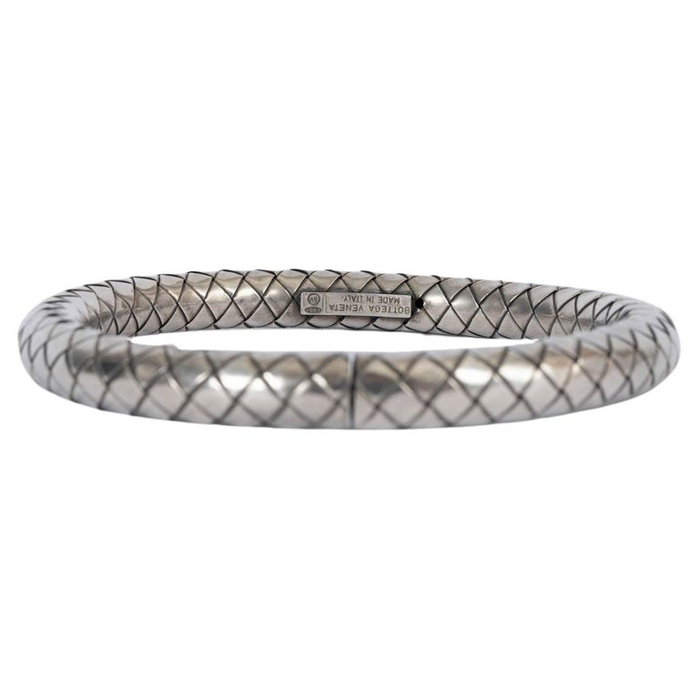BOTTEGA VENETA silver INTRECCIATO STERLING Bangle Bracelet For