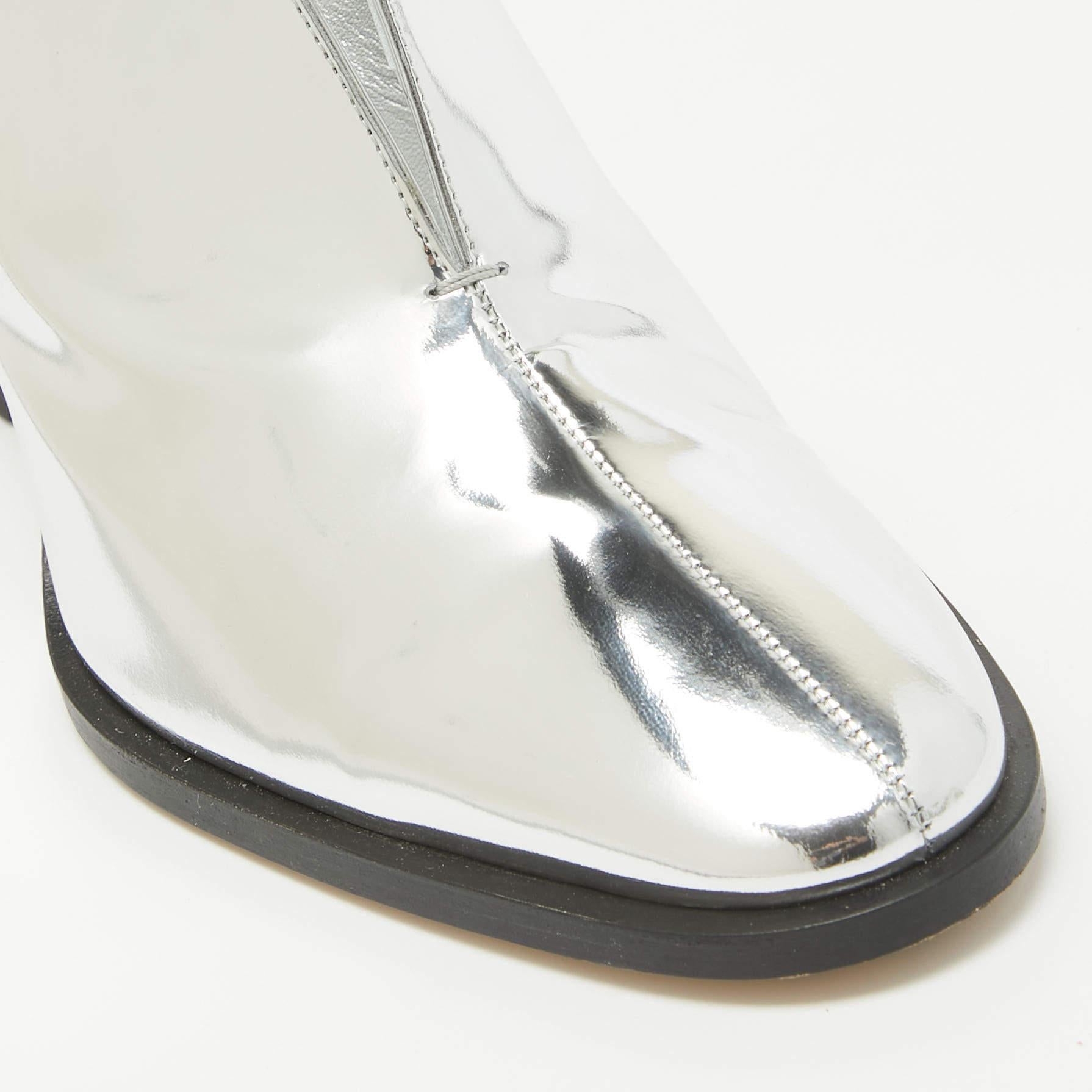 Bottega Veneta Silver Leather Cha-Cha Mules Size 39 3