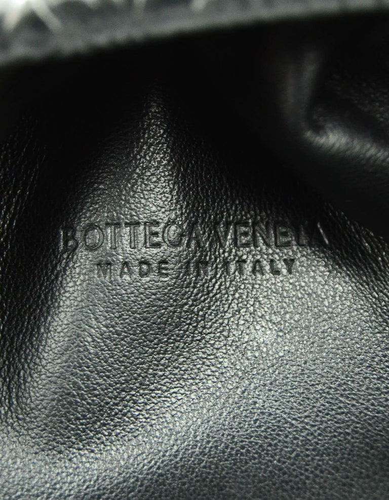 BOTTEGA VENETA Metallic Bark Calfskin The Mini Pouch Silver 1306669