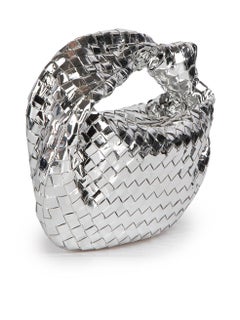 Bottega Veneta Silver Metallic Intrecciato Jodie Bag