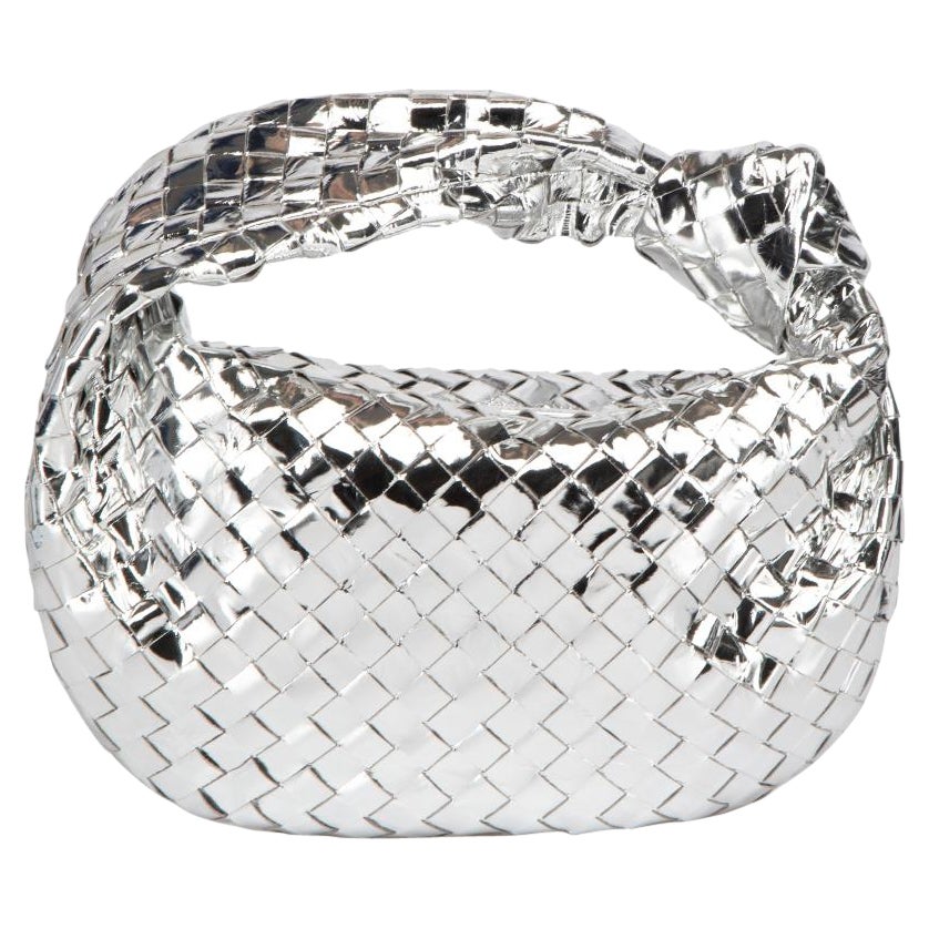 Bottega Veneta Silver Metallic Intrecciato Jodie Bag