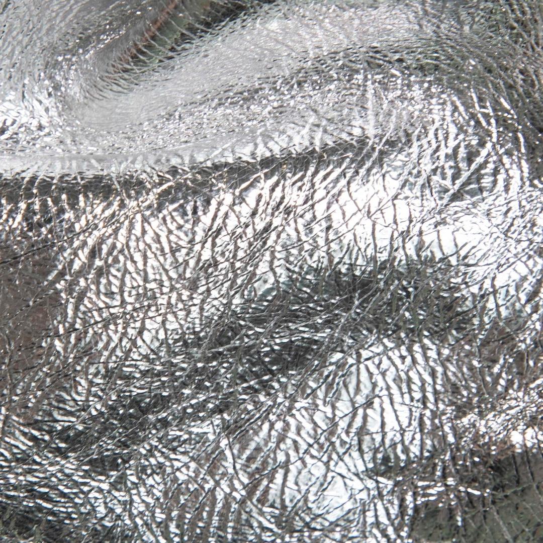 Bottega Veneta Silver Metallic Leather Mini Pouch 1