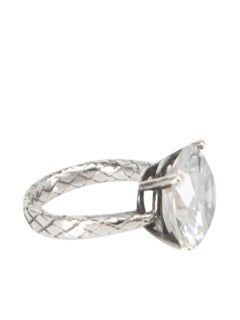 Bottega Veneta Silver Plated Large Crystal Ring