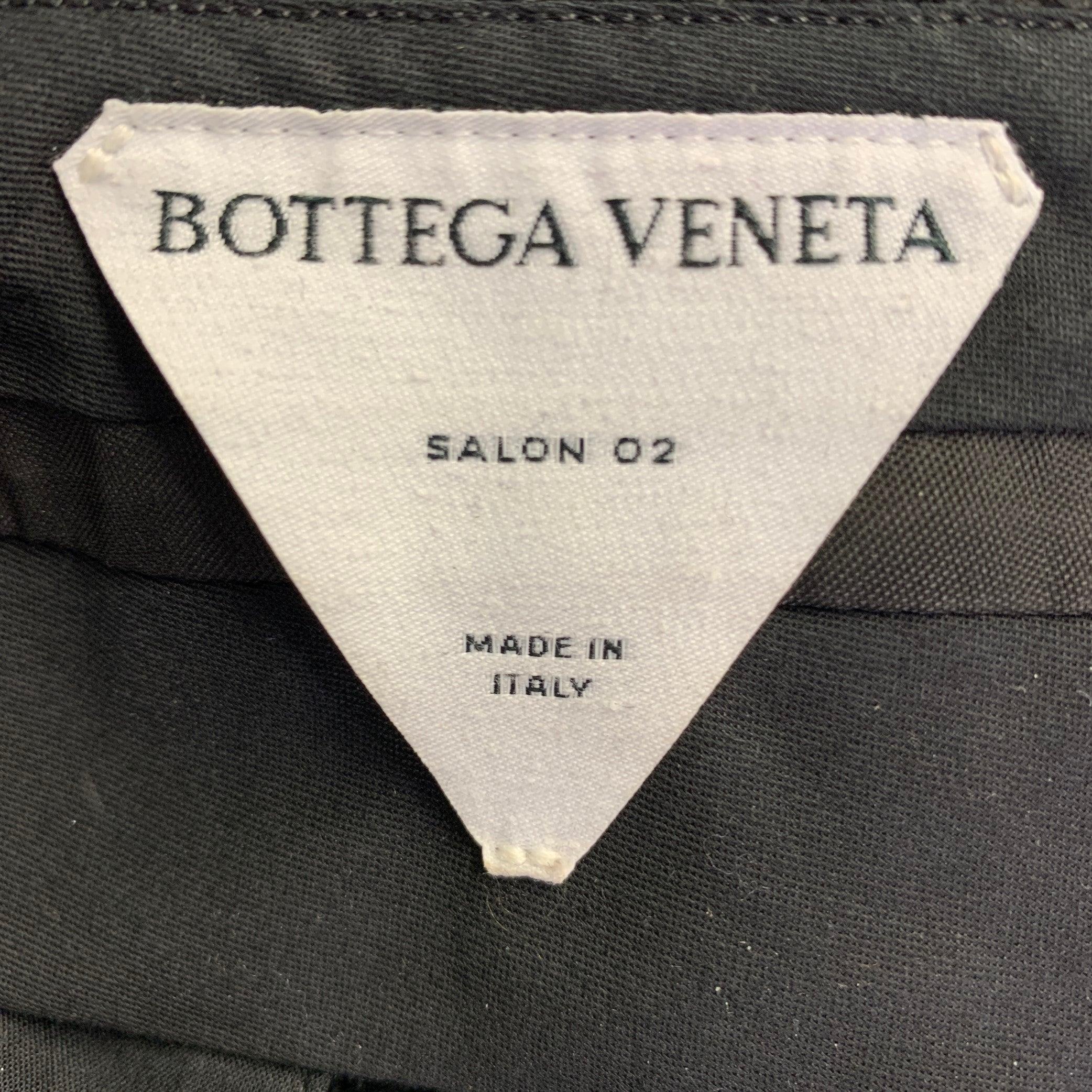 BOTTEGA VENETA Size 0 Black Lambswool blend Herringbone Cargo Casual Pants For Sale 1