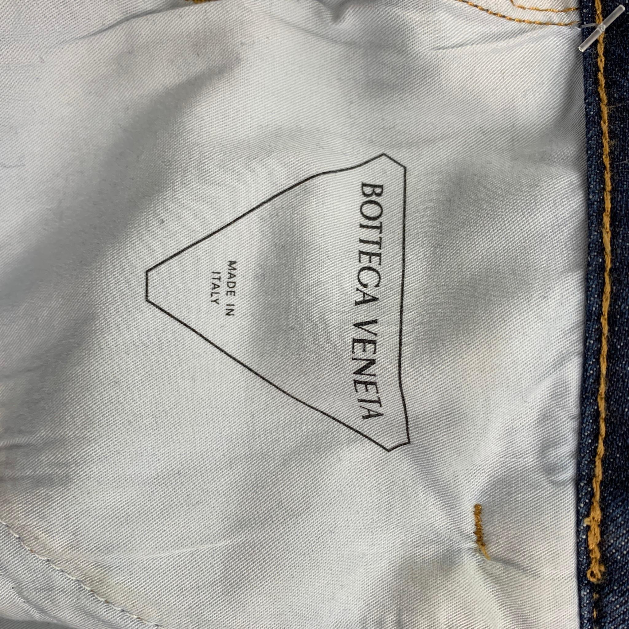 Women's BOTTEGA VENETA Size 0 Blue Cotton Washed Cuffed Jeans