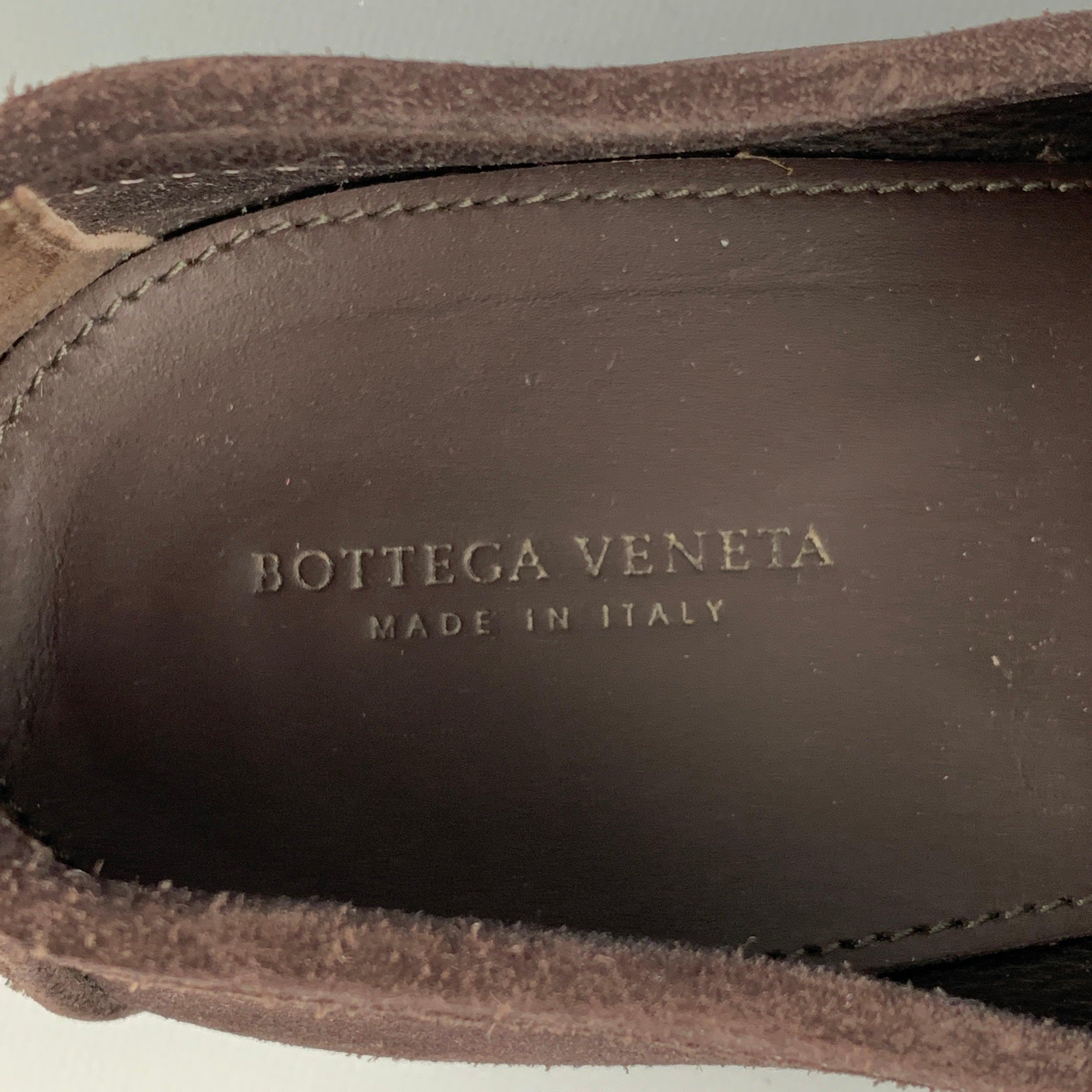BOTTEGA VENETA Size 10 Brown Suede Penny Loafers For Sale 2