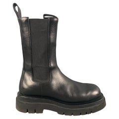 Used BOTTEGA VENETA Size 11 Black Pull On The Lug Boots