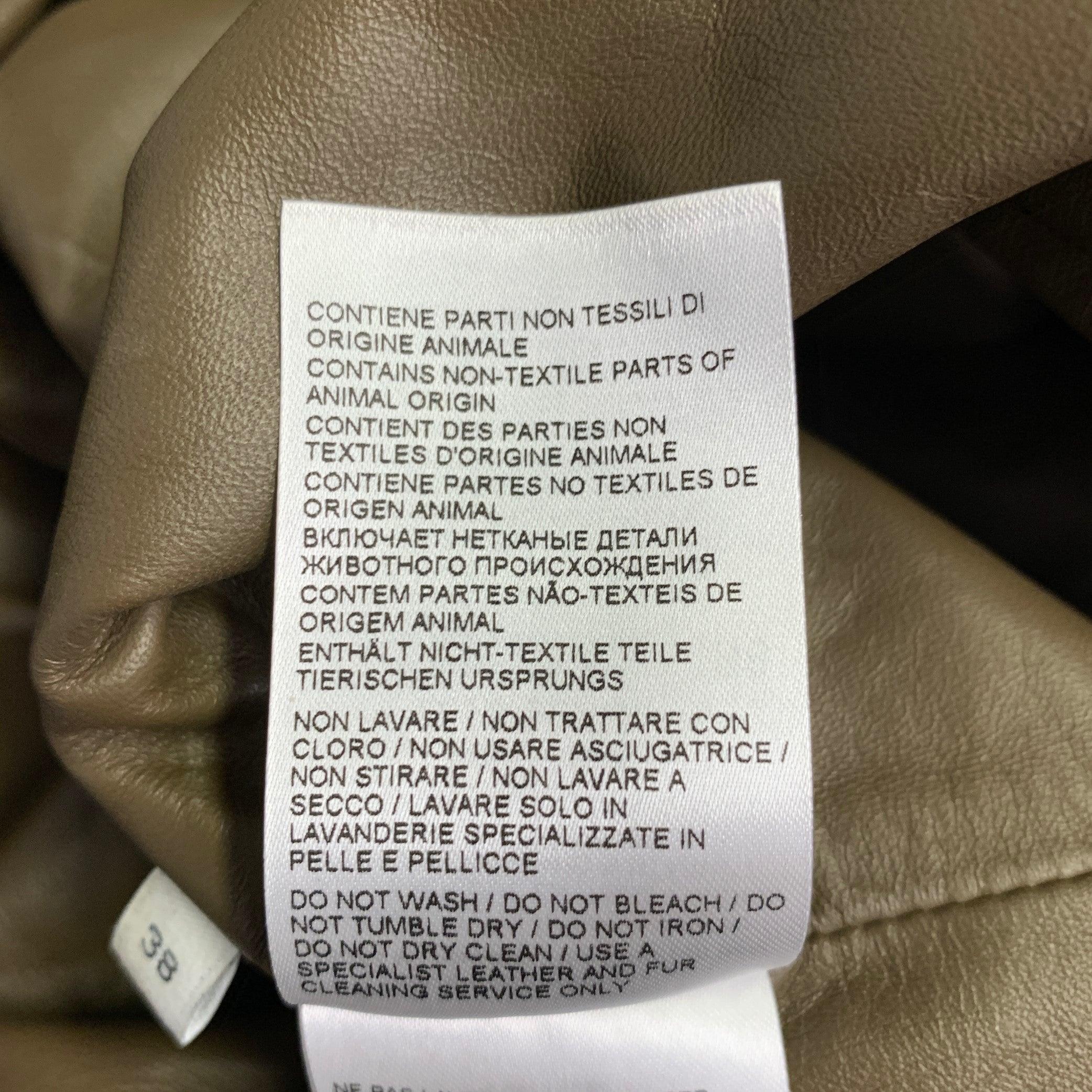 Women's BOTTEGA VENETA Size 2 Green Olive Lambskin Leather Pencil Skirt For Sale