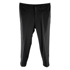 BOTTEGA VENETA Taille 36 Pantalon droit décontracté en coton mélangé uni noir