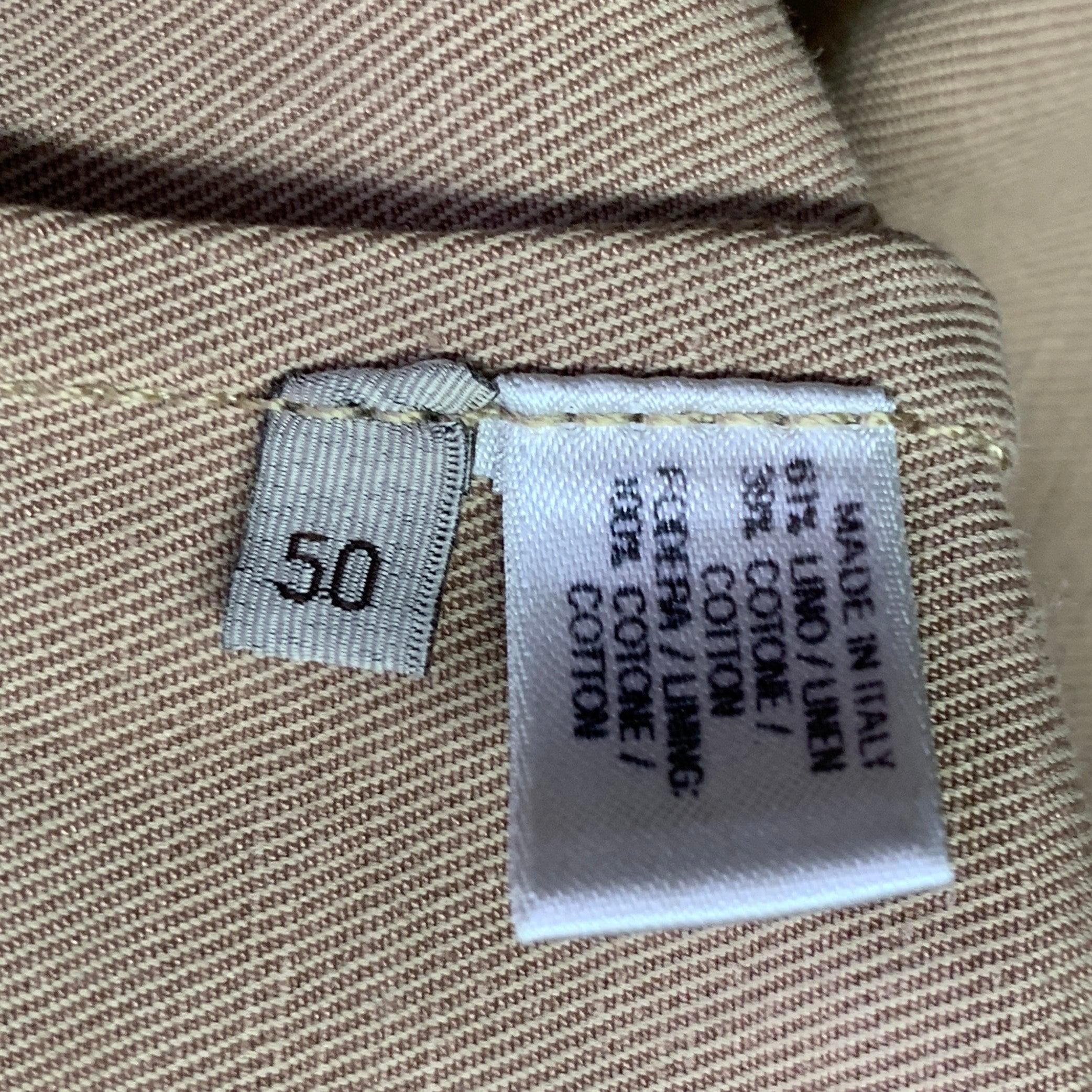 BOTTEGA VENETA Size 40 Khaki Linen Cotton Twill Buckles Zip Up Bondage Jacket For Sale 6