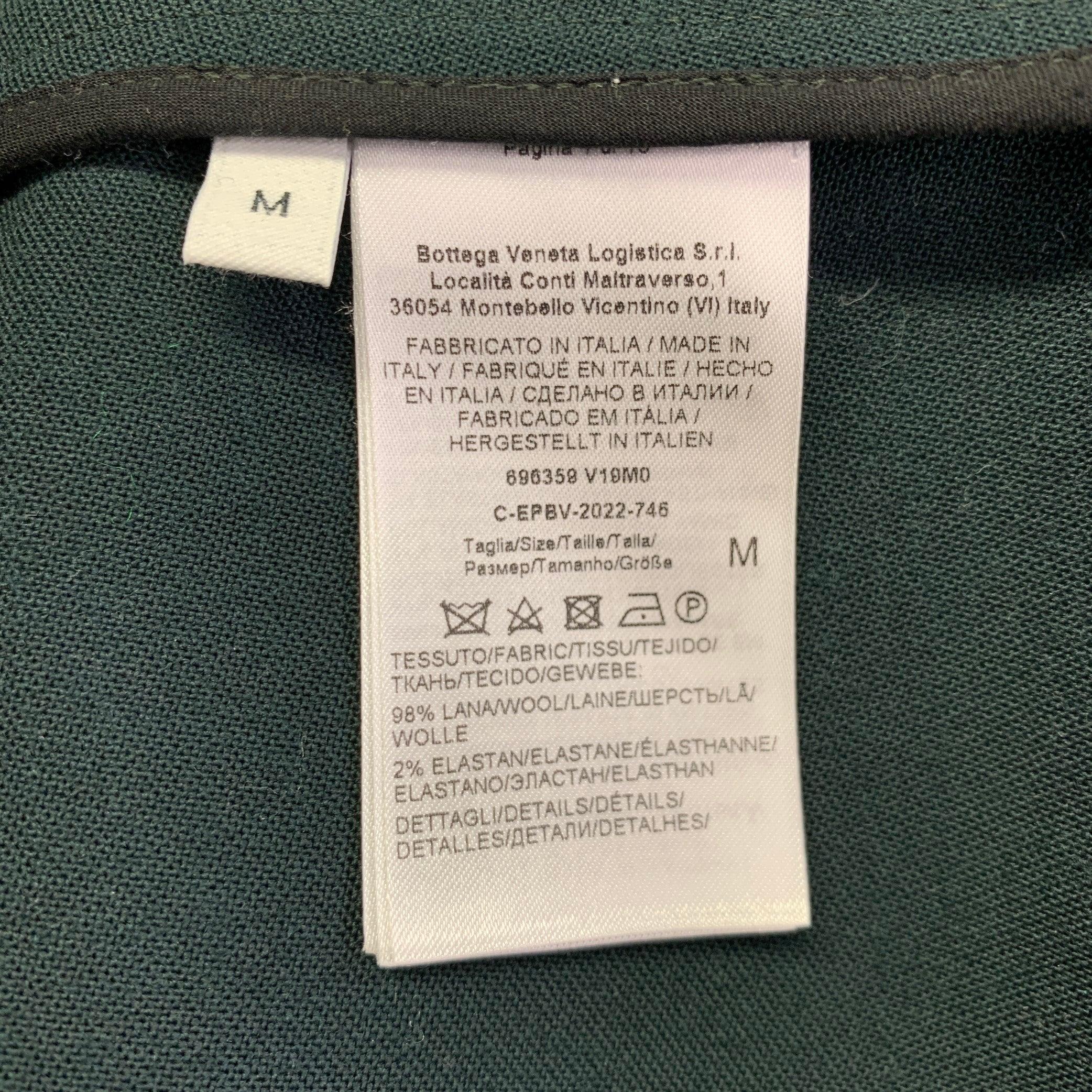 Men's BOTTEGA VENETA Size 42 Green White Wool Blend Zip Up Track Jacket