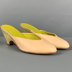 BOTTEGA VENETA Size 7 Beige Leather Mules Pumps