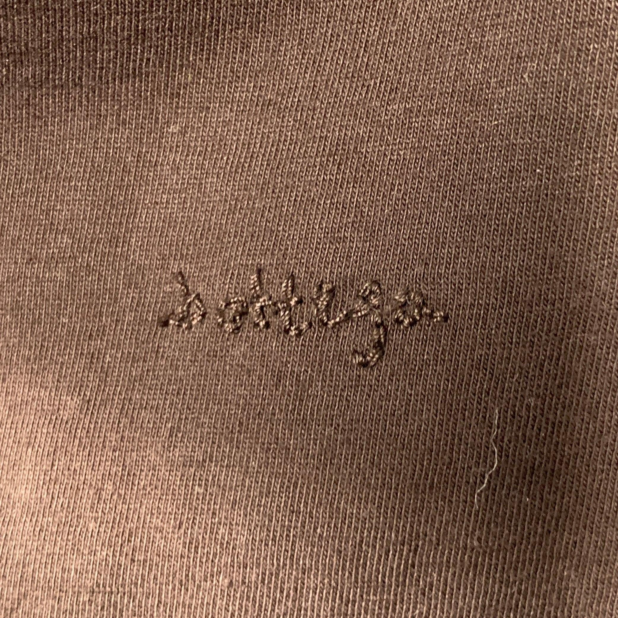BOTTEGA VENETA Size L Brown Cotton Hoodie Short Sleeve Sweatshirt Excellent état - En vente à San Francisco, CA
